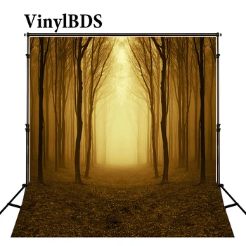 VinylBDS Fotografijos Fone Treeslight Naujagimių Studija Žolės Lapų Fone Rudenį Dekoracijos Fone Pasakos Miško Backdrops