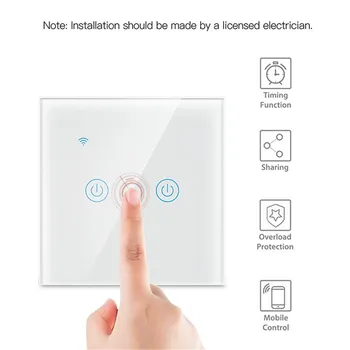 Zigbee ES Standartas Namo Sienos Touch smart jungikliai Paramos Alexa,Google Asistentas, 3 Gauja Smart Switch, Turi Neutralų Laidą