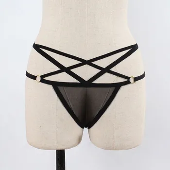 Egzotiškų Drabužių Seksualių Moterų Kelnaitės Underwears Permatomas Nėrinių Lingerie Trijų Taškų Dirželis Kelnaitės